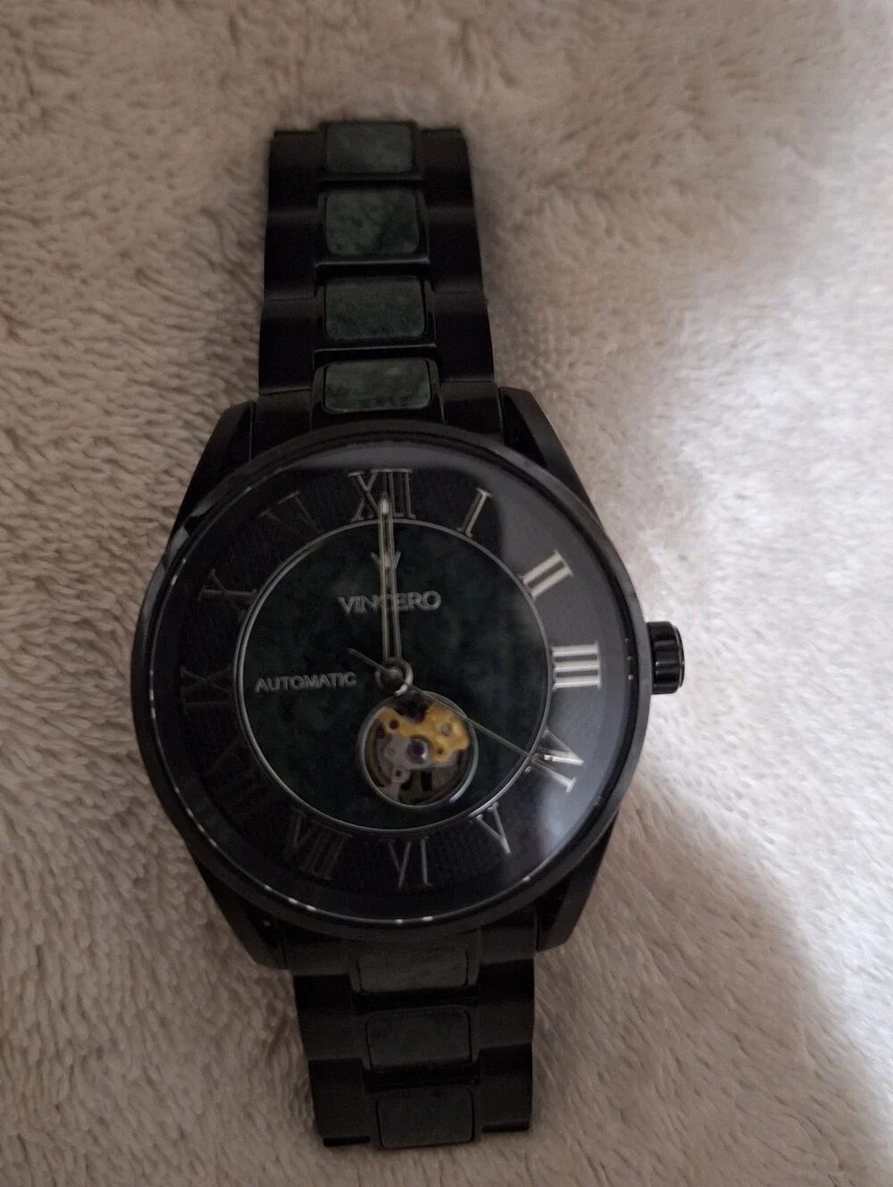 Mens Vincero Marble Automatic Black / Verde Watch
